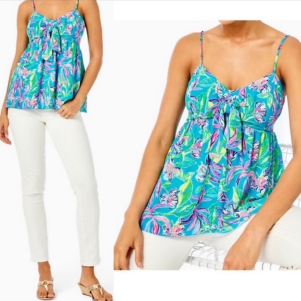 LILLY pulitzer cadie cami fermentera turquoise size 6